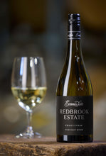 Load image into Gallery viewer, Glass and bottle of Evans &amp; Tate Redbrook Estate Chardonnay wine
