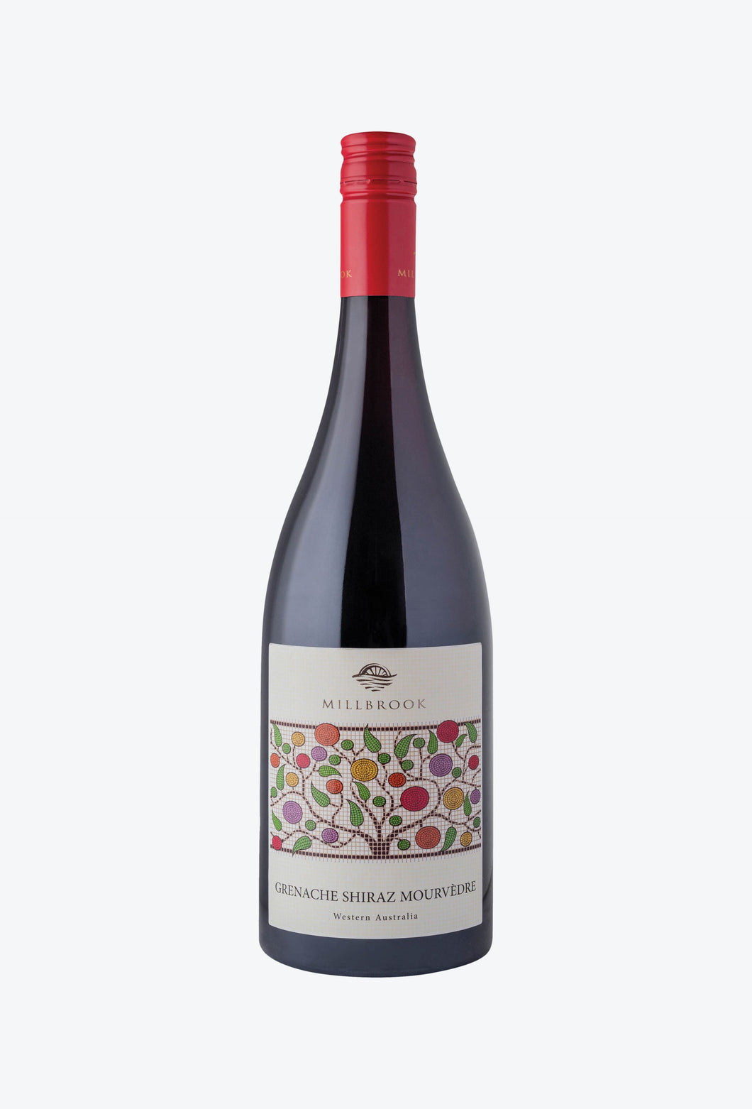 Bottle of Millbrook Grenache Shiraz Mourvedre wine